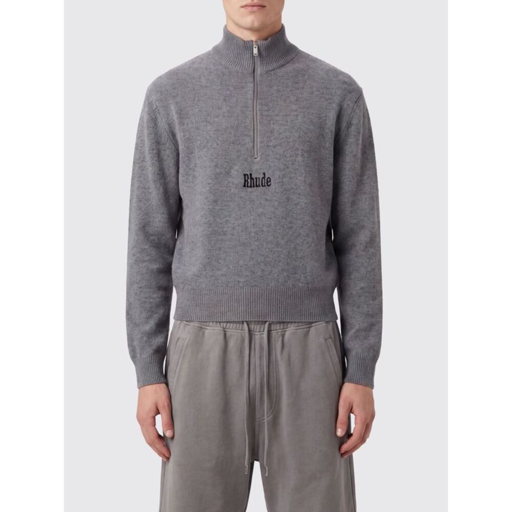 Rhude Men Rhude Slim Fit Half-Zip Roll Neck Jumper In Pure Cashmere